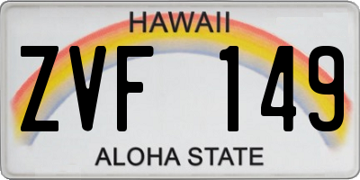 HI license plate ZVF149
