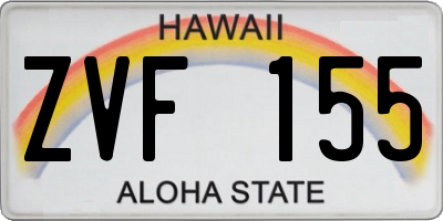 HI license plate ZVF155