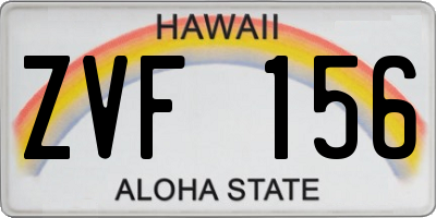 HI license plate ZVF156
