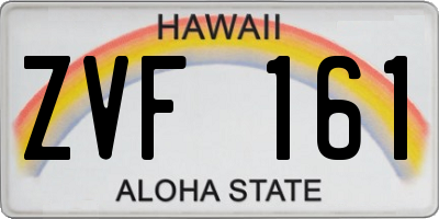 HI license plate ZVF161