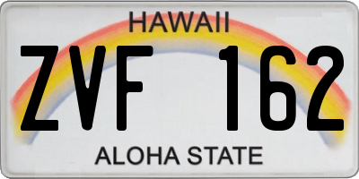 HI license plate ZVF162