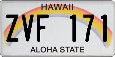 HI license plate ZVF171