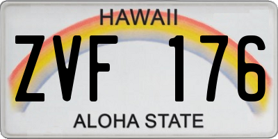 HI license plate ZVF176