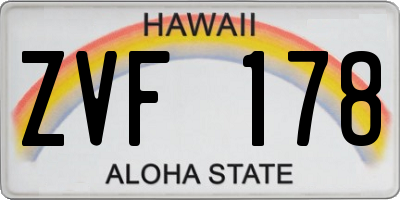 HI license plate ZVF178