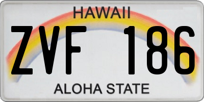 HI license plate ZVF186