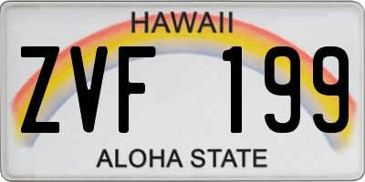 HI license plate ZVF199