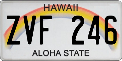 HI license plate ZVF246