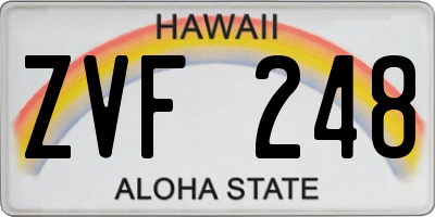 HI license plate ZVF248
