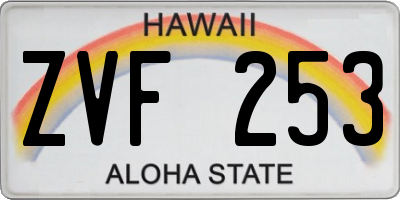HI license plate ZVF253