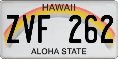 HI license plate ZVF262