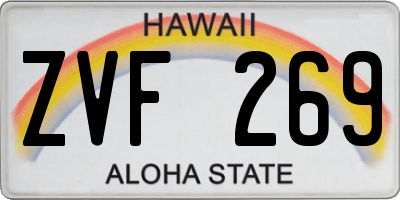 HI license plate ZVF269