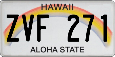 HI license plate ZVF271