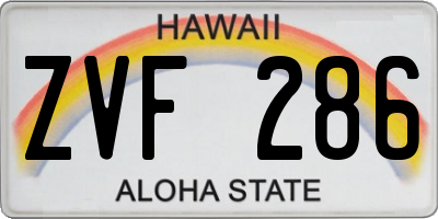 HI license plate ZVF286