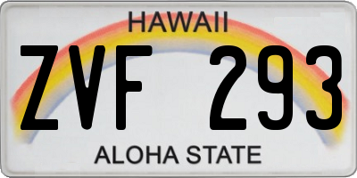 HI license plate ZVF293