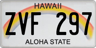 HI license plate ZVF297