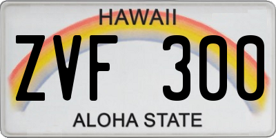 HI license plate ZVF300