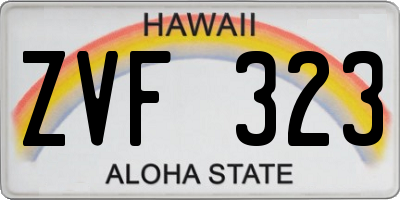HI license plate ZVF323