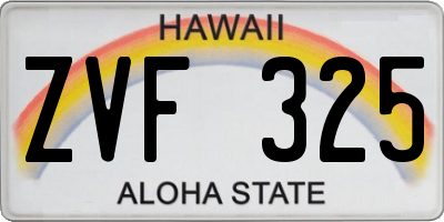 HI license plate ZVF325