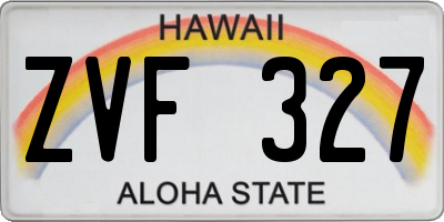 HI license plate ZVF327