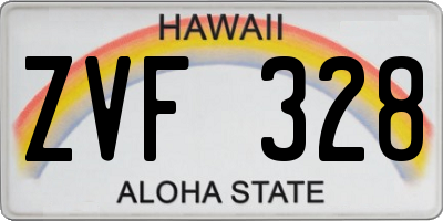 HI license plate ZVF328