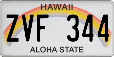 HI license plate ZVF344