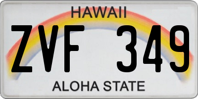 HI license plate ZVF349