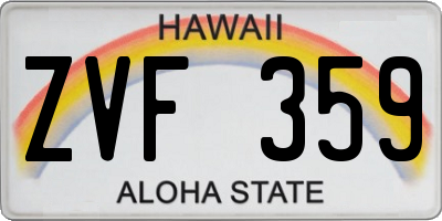 HI license plate ZVF359
