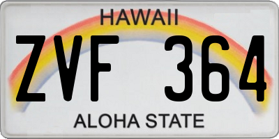 HI license plate ZVF364