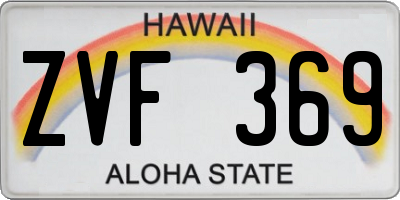 HI license plate ZVF369