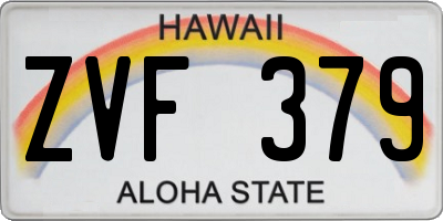 HI license plate ZVF379