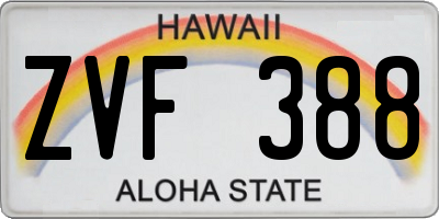 HI license plate ZVF388
