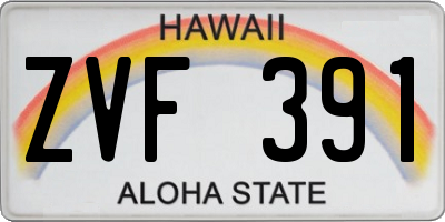 HI license plate ZVF391