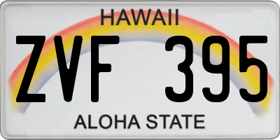 HI license plate ZVF395
