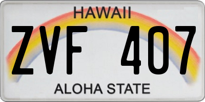 HI license plate ZVF407