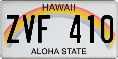 HI license plate ZVF410