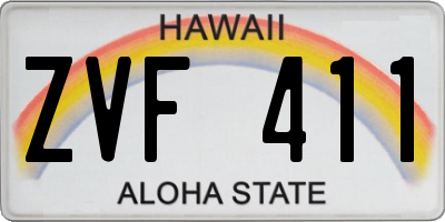 HI license plate ZVF411