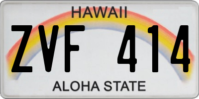 HI license plate ZVF414