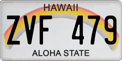 HI license plate ZVF479