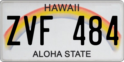 HI license plate ZVF484