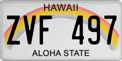 HI license plate ZVF497