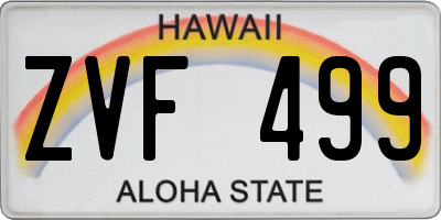 HI license plate ZVF499
