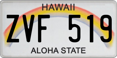 HI license plate ZVF519