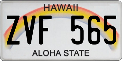HI license plate ZVF565