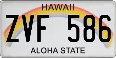 HI license plate ZVF586
