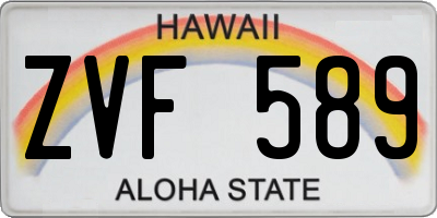 HI license plate ZVF589