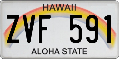 HI license plate ZVF591