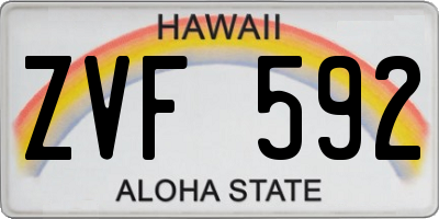 HI license plate ZVF592