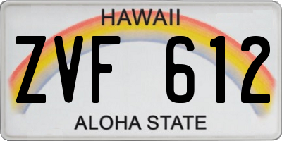HI license plate ZVF612