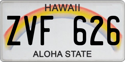 HI license plate ZVF626