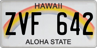 HI license plate ZVF642